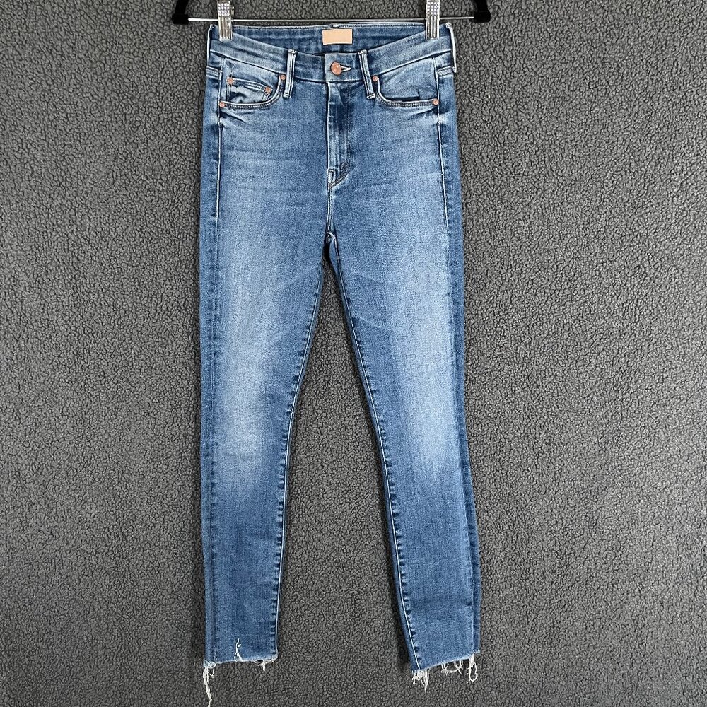 Mother The Looker Ankle Fray in Hey Sun Jeans - Women's Size 24 - Blue
